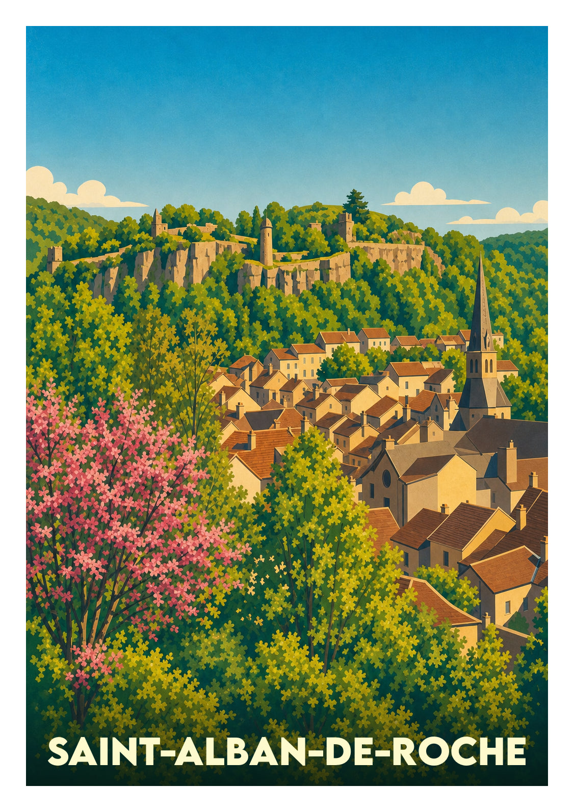 Affiche souvenir de Saint-Alban-de-Roche – image brute sans cadre