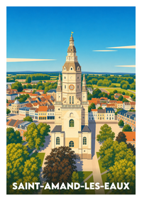 Affiche souvenir de Saint-Amand-les-Eaux – image brute sans cadre