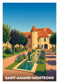 Affiche souvenir de Saint-Amand-Montrond – image brute sans cadre