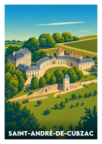 Affiche souvenir de Saint-André-de-Cubzac – image brute sans cadre