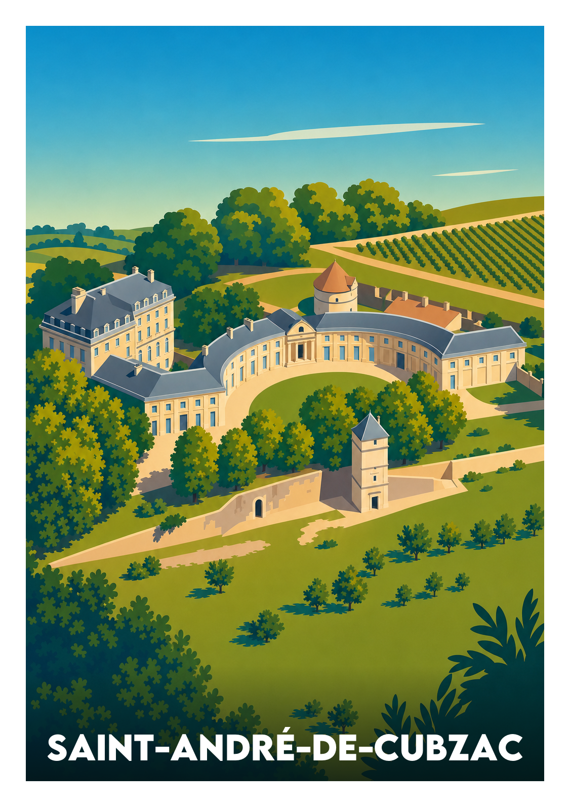 Affiche souvenir de Saint-André-de-Cubzac – image brute sans cadre