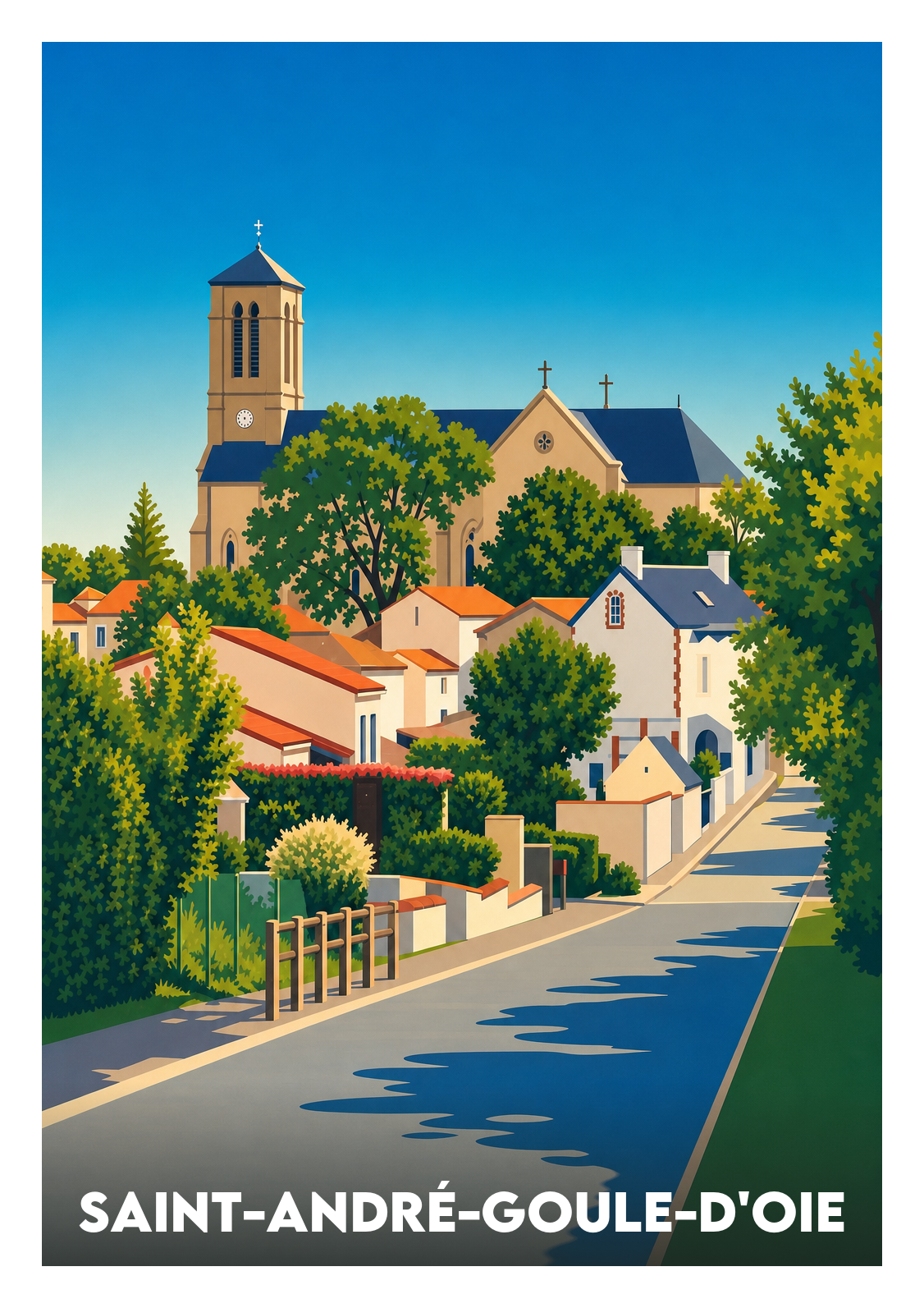 Affiche souvenir de Saint-André-Goule-d'Oie – image brute sans cadre