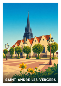Affiche souvenir de Saint-André-les-Vergers – image brute sans cadre