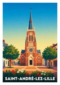 Affiche souvenir de Saint-André-lez-Lille – image brute sans cadre
