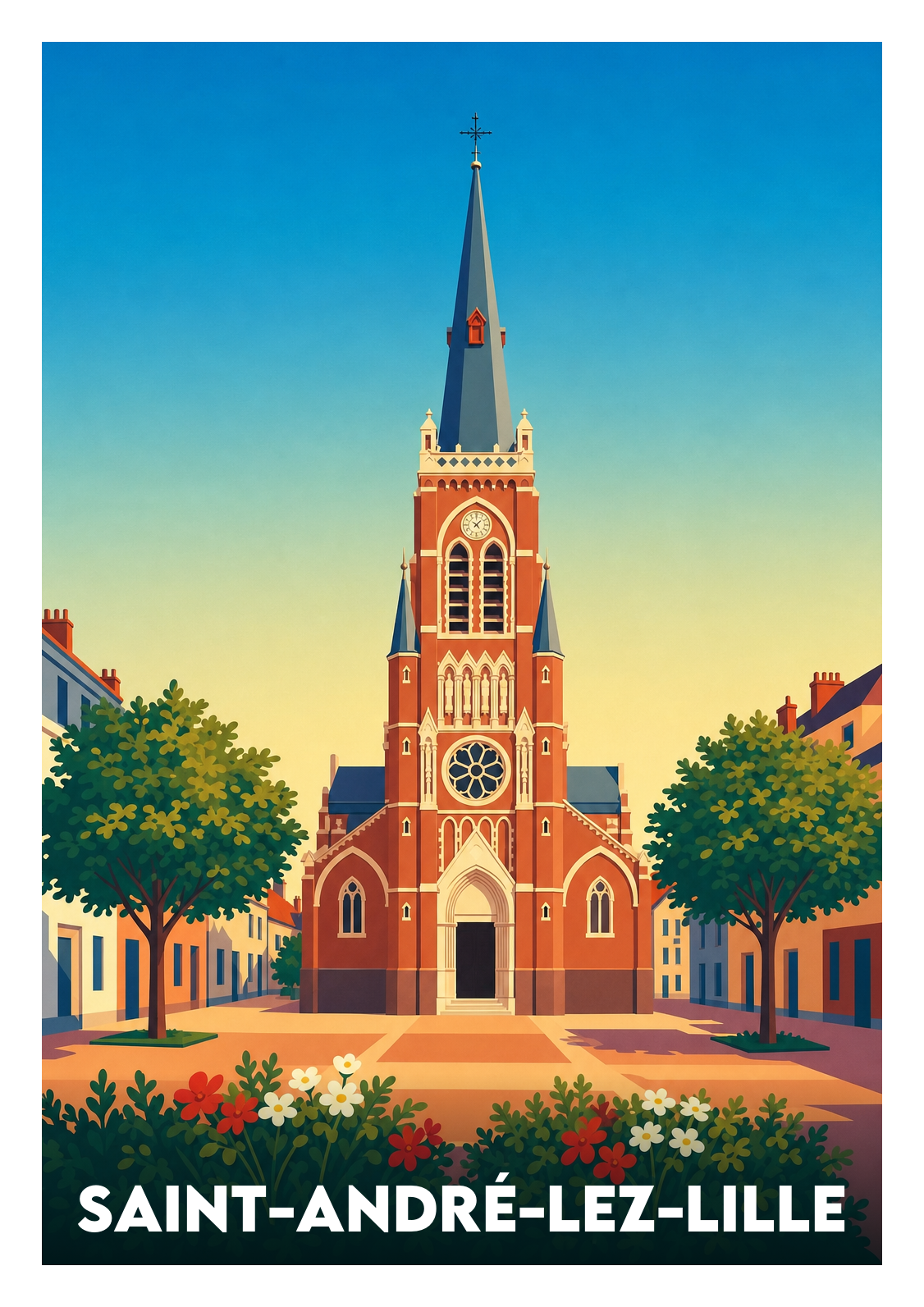 Affiche souvenir de Saint-André-lez-Lille – image brute sans cadre