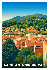 Affiche souvenir de Saint-Antonin-du-Var – image brute sans cadre