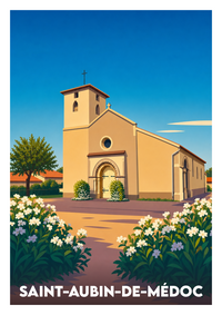 Affiche souvenir de Saint-Aubin-de-Médoc – image brute sans cadre