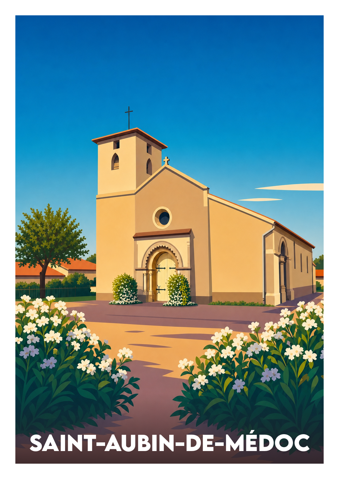Affiche souvenir de Saint-Aubin-de-Médoc – image brute sans cadre