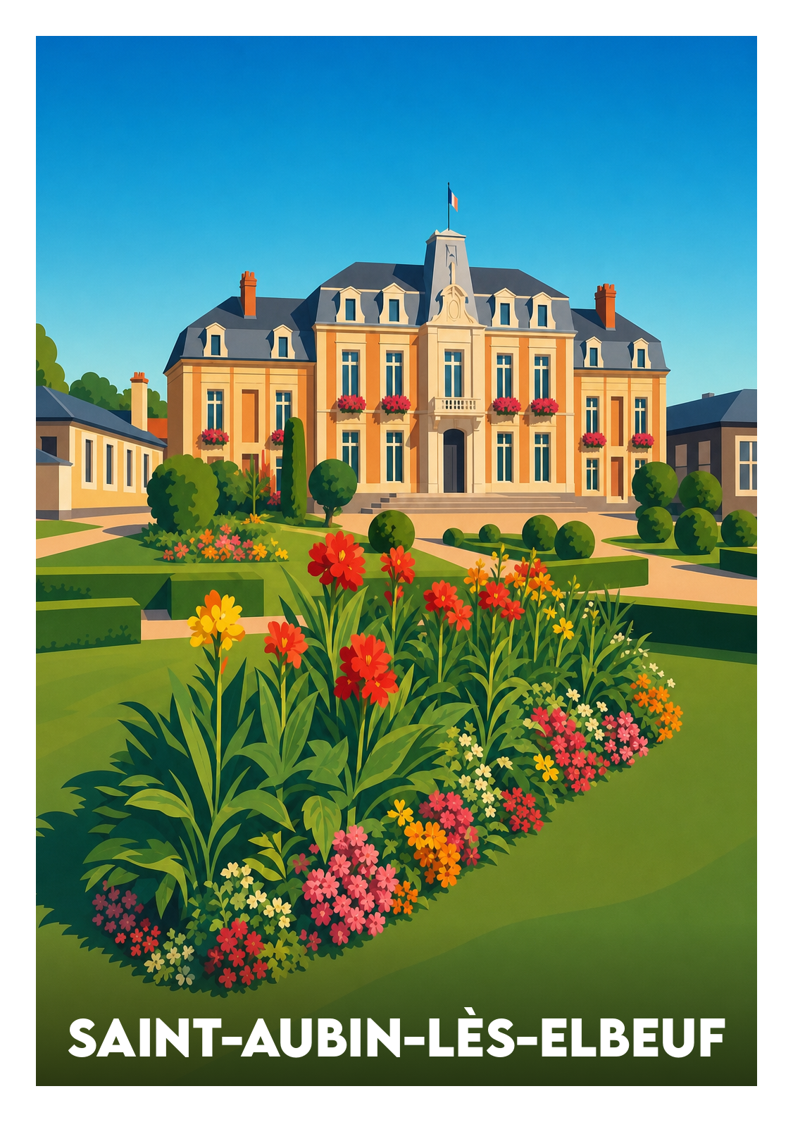 Affiche souvenir de Saint-Aubin-lès-Elbeuf – image brute sans cadre