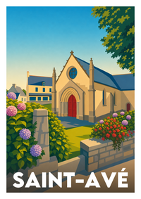 Affiche souvenir de Saint-Avé – image brute sans cadre