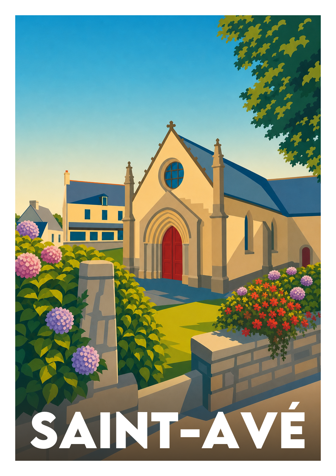 Affiche souvenir de Saint-Avé – image brute sans cadre