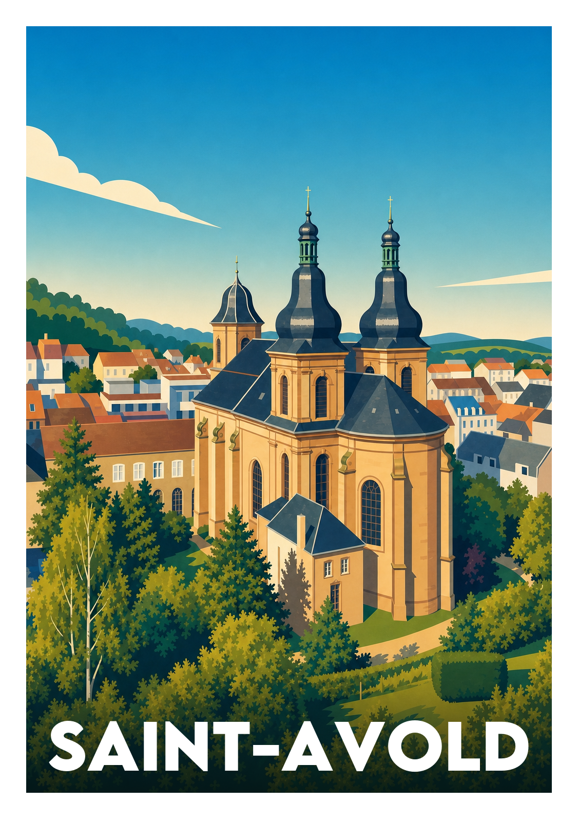 Affiche souvenir de Saint-Avold – image brute sans cadre