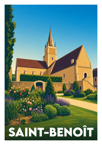 Affiche souvenir de Saint-Benoît – image brute sans cadre