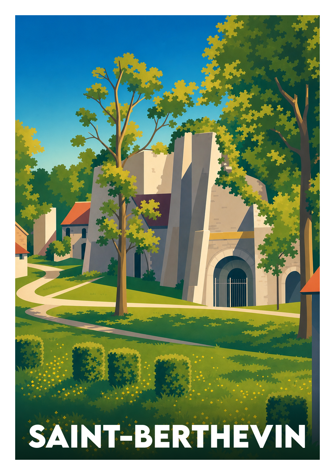 Affiche souvenir de Saint-Berthevin – image brute sans cadre
