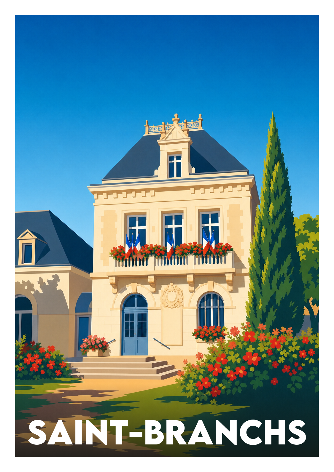 Affiche souvenir de Saint-Branchs – image brute sans cadre