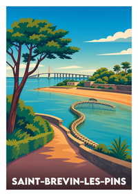 Affiche souvenir de Saint-Brevin-les-Pins – image brute sans cadre