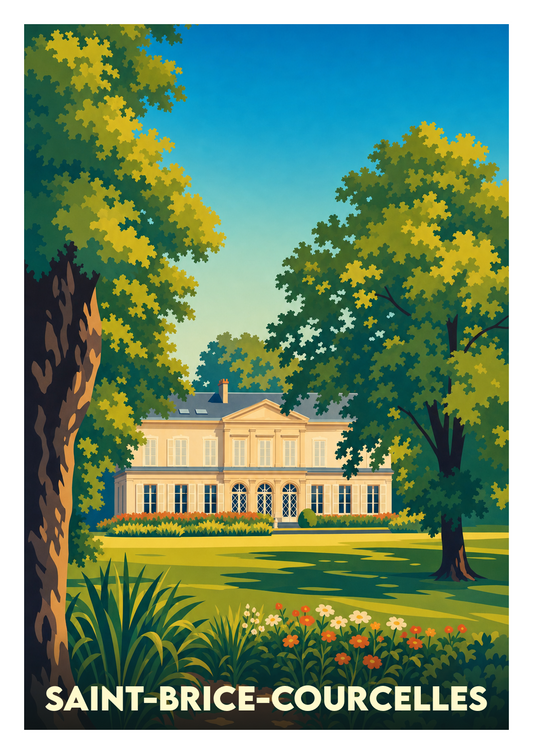 Affiche souvenir de Saint-Brice-Courcelles – image brute sans cadre