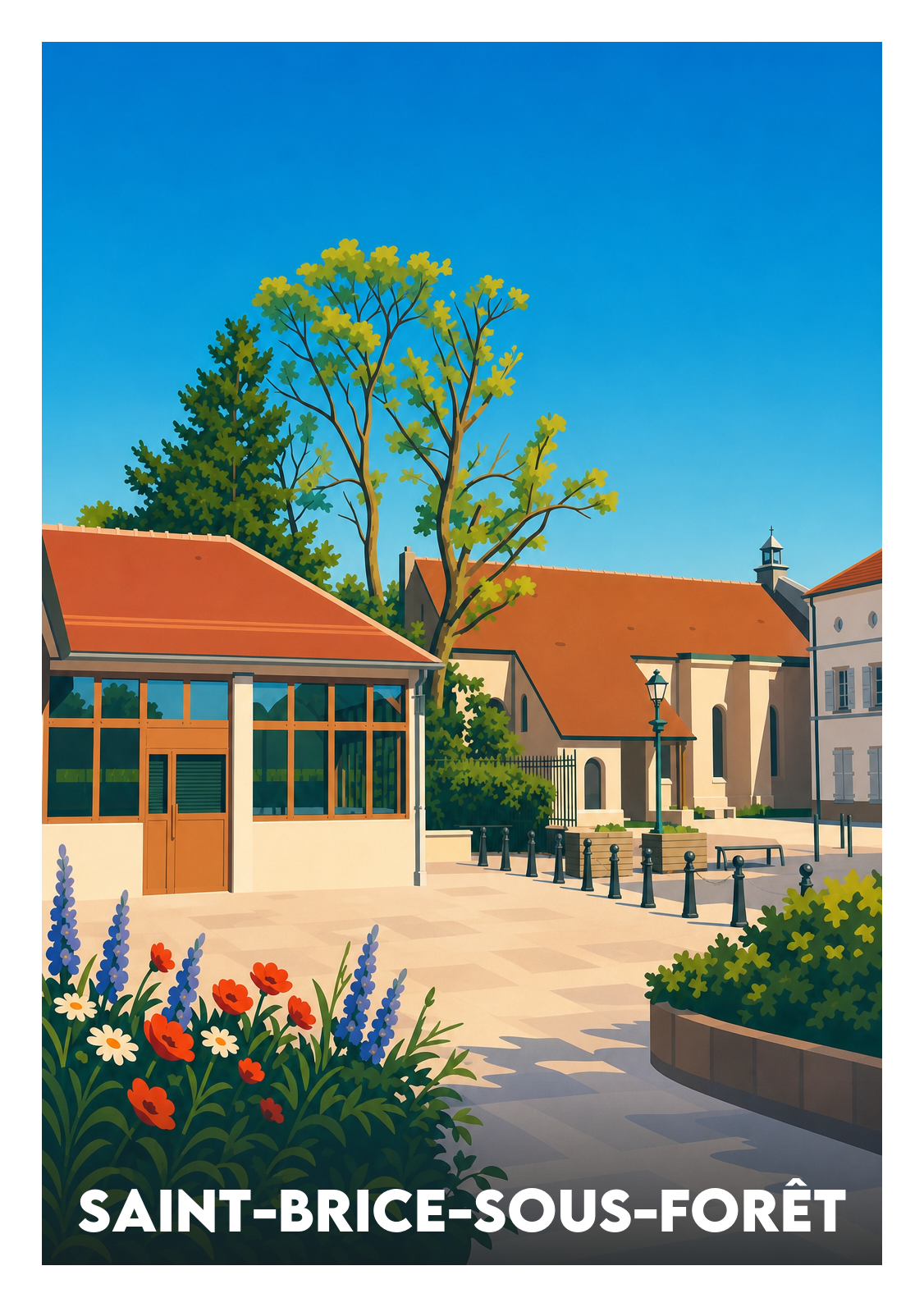 Affiche souvenir de Saint-Brice-sous-Forêt – image brute sans cadre