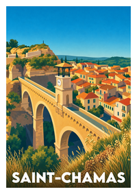 Affiche souvenir de Saint-Chamas – image brute sans cadre