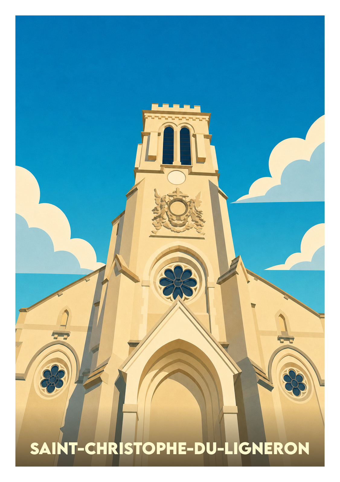 Affiche souvenir de Saint-Christophe-du-Ligneron – image brute sans cadre