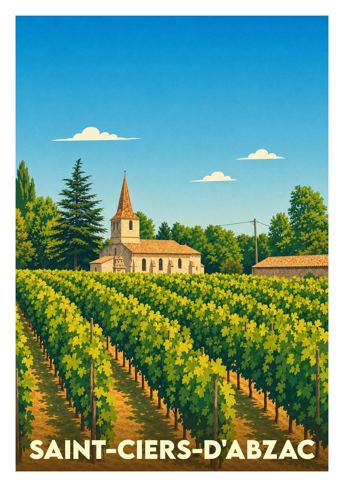 Affiche souvenir de Saint-Ciers-d'Abzac – image brute sans cadre