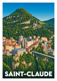 Affiche souvenir de Saint-Claude – image brute sans cadre