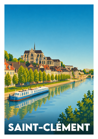 Affiche souvenir de Saint-Clément – image brute sans cadre