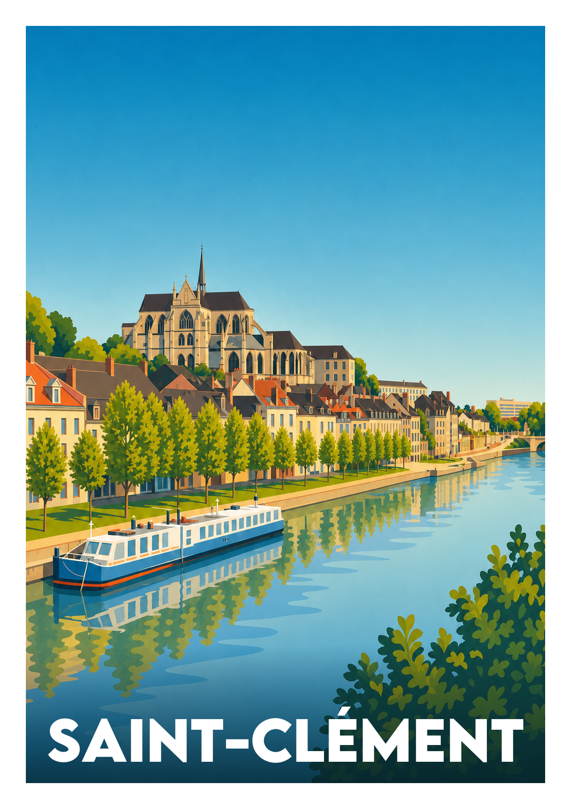 Affiche souvenir de Saint-Clément – image brute sans cadre