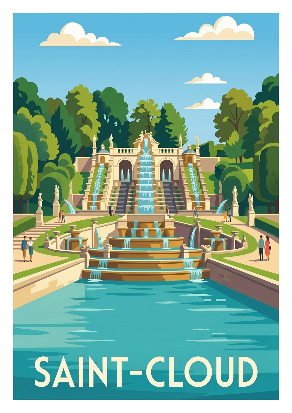 Affiche souvenir de Saint-Cloud – image brute sans cadre