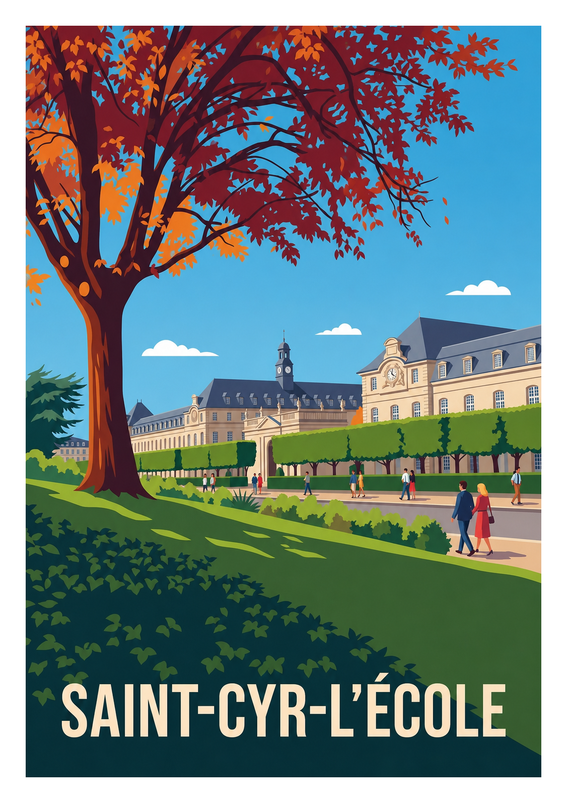 Affiche souvenir de Saint-Cyr-l'École – image brute sans cadre