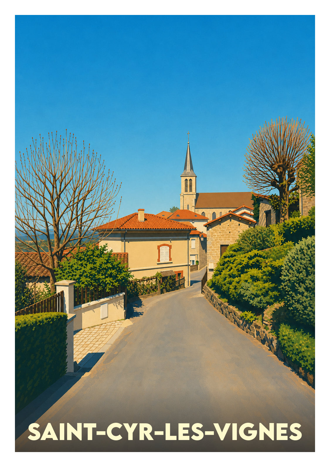 Affiche souvenir de Saint-Cyr-les-Vignes – image brute sans cadre