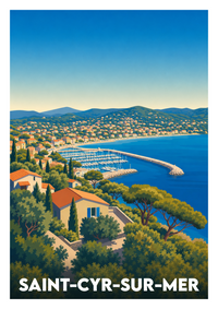 Affiche souvenir de Saint-Cyr-sur-Mer – image brute sans cadre