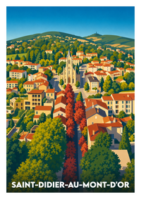 Affiche souvenir de Saint-Didier-au-Mont-d'Or – image brute sans cadre