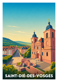 Affiche souvenir de Saint-Dié-des-Vosges – image brute sans cadre