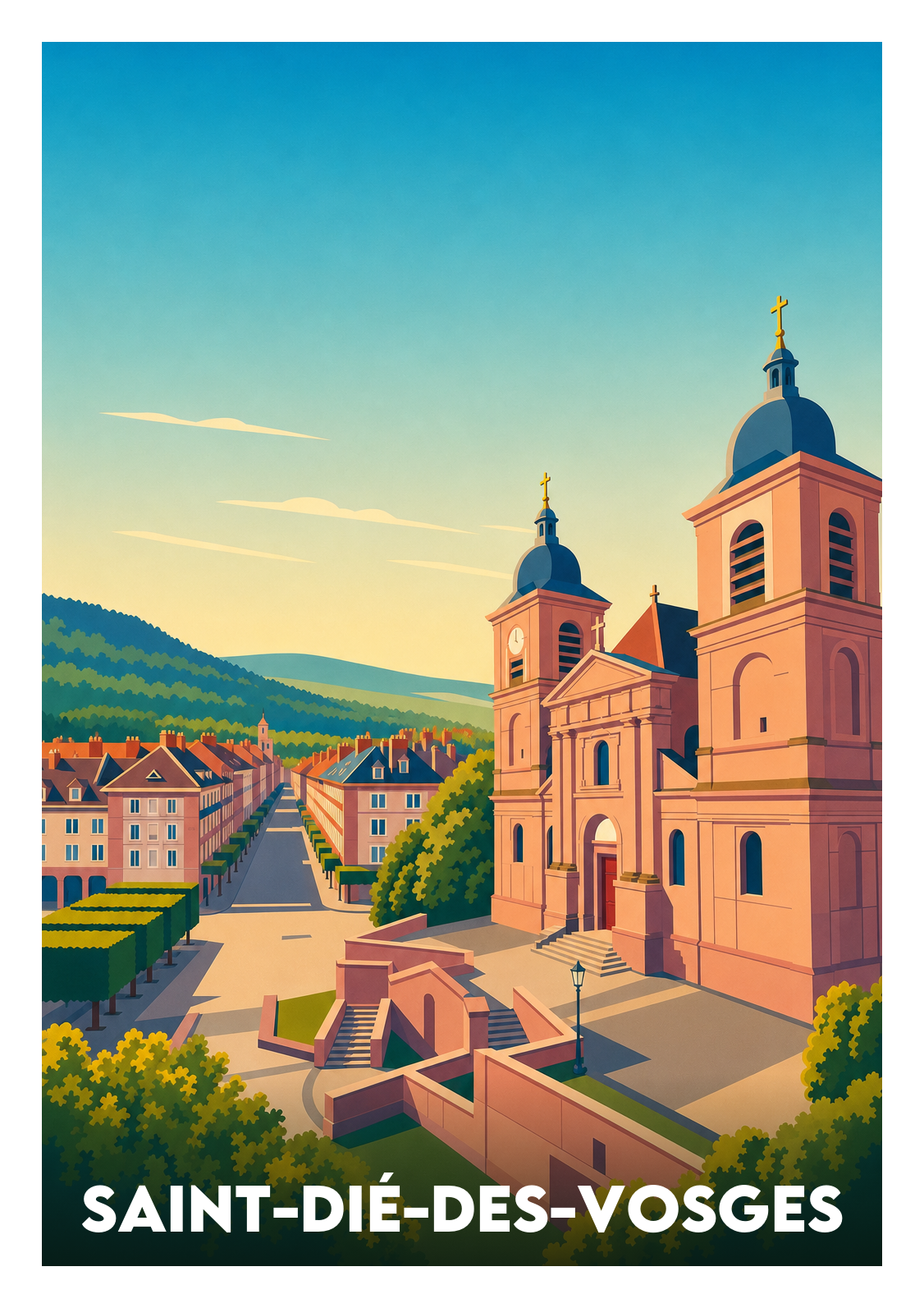 Affiche souvenir de Saint-Dié-des-Vosges – image brute sans cadre