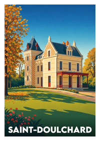 Affiche souvenir de Saint-Doulchard – image brute sans cadre