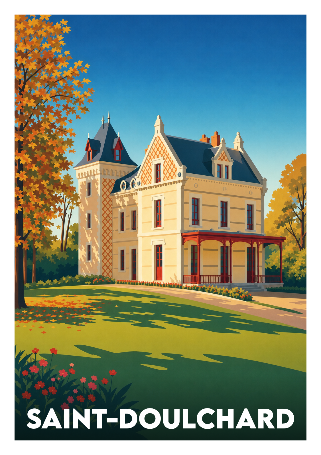 Affiche souvenir de Saint-Doulchard – image brute sans cadre