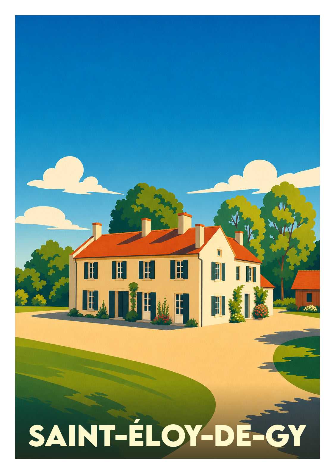 Affiche souvenir de Saint-Éloy-de-Gy – image brute sans cadre