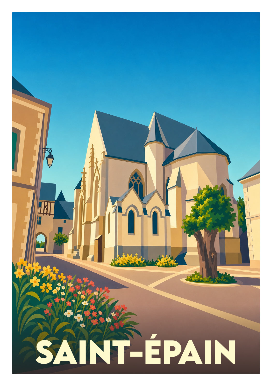 Affiche souvenir de Saint-Épain – image brute sans cadre