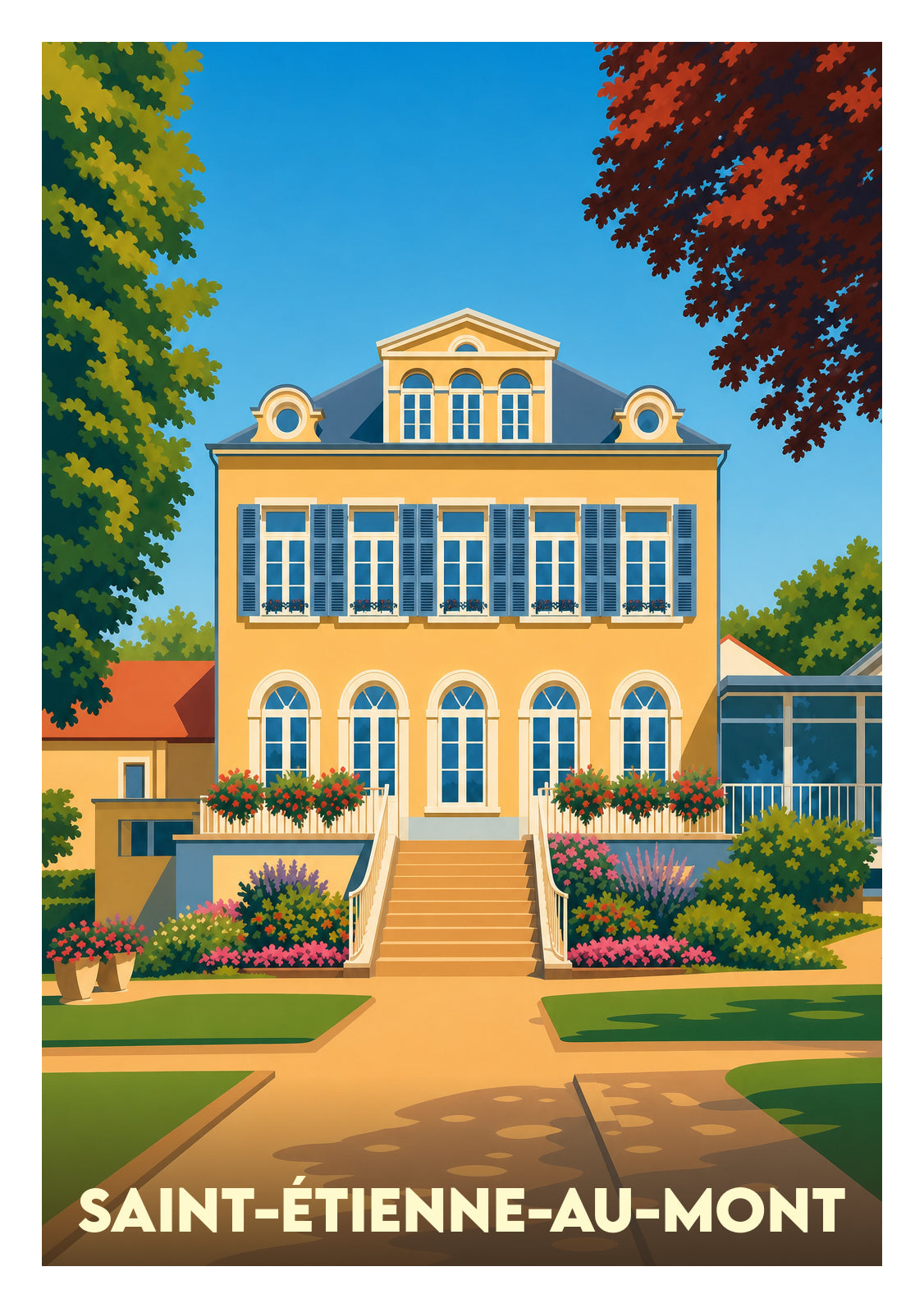 Affiche souvenir de Saint-Étienne-au-Mont – image brute sans cadre