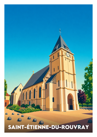Affiche souvenir de Saint-Étienne-du-Rouvray – image brute sans cadre