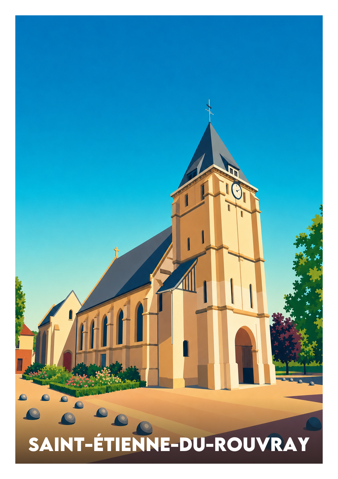 Affiche souvenir de Saint-Étienne-du-Rouvray – image brute sans cadre