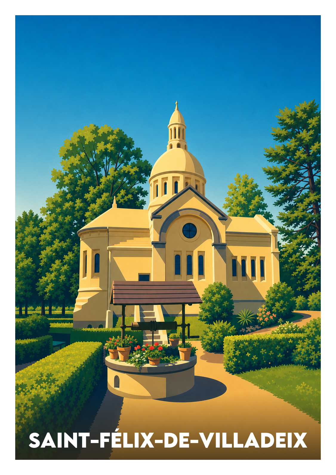 Affiche souvenir de Saint-Félix-de-Villadeix – image brute sans cadre
