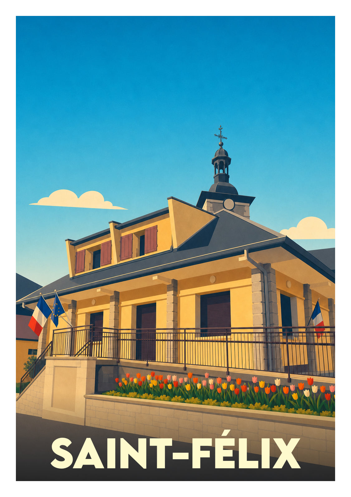 Affiche souvenir de Saint-Félix – image brute sans cadre