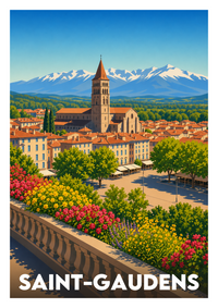 Affiche souvenir de Saint-Gaudens – image brute sans cadre