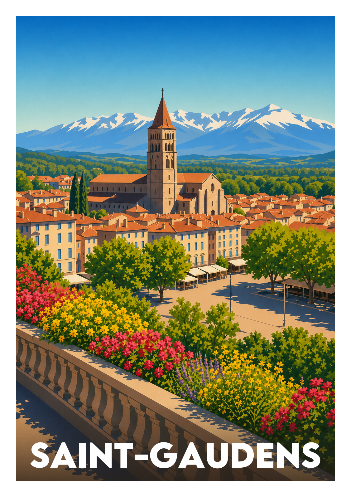 Affiche souvenir de Saint-Gaudens – image brute sans cadre