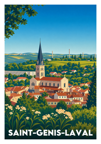 Affiche souvenir de Saint-Genis-Laval – image brute sans cadre