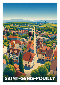 Affiche souvenir de Saint-Genis-Pouilly – image brute sans cadre