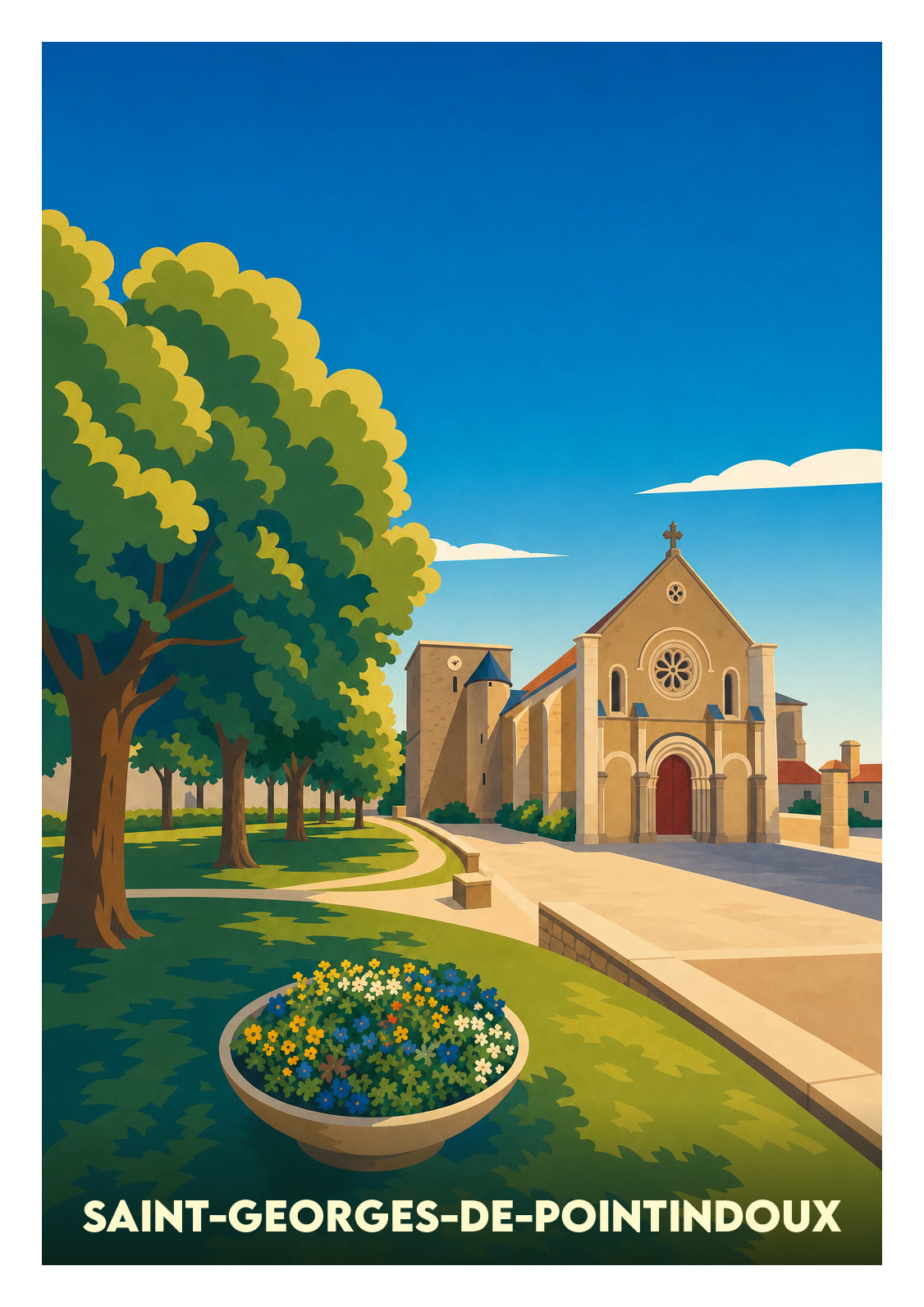 Affiche souvenir de Saint-Georges-de-Pointindoux – image brute sans cadre