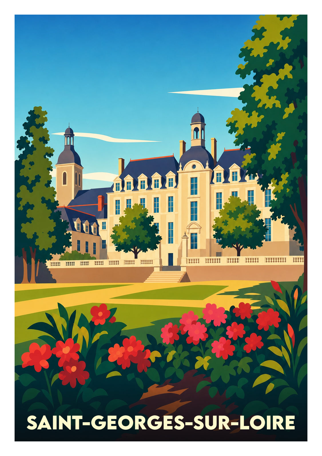 Affiche souvenir de Saint-Georges-sur-Loire – image brute sans cadre
